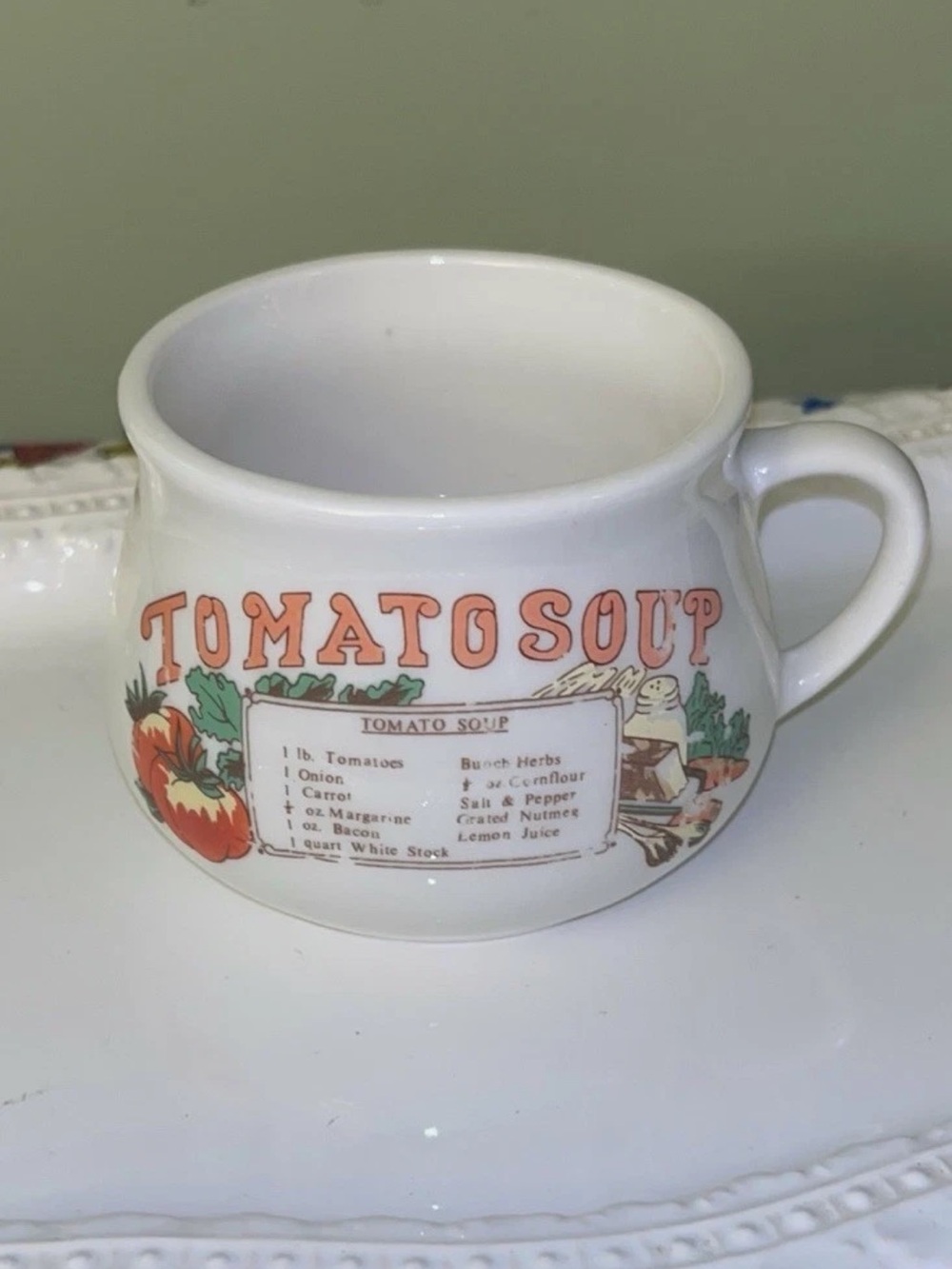 Vintage Ceramic Tomato Soup Recipe Mug